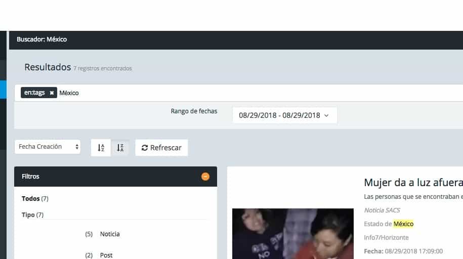 Clics / Vistas en los resultados del buscador avanzado
